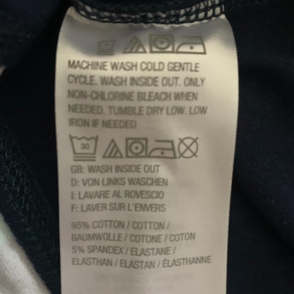 NWOT Denim & Co. Color Block V-Neck Aqua Blue/Navy 3/4 Sleeve Shirt Size Large - Picture 5 of 11